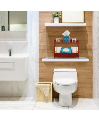 2-Tier Bamboo Counter Organizer with Drawer Bamboo for Vanity, Matcha Station, Bathroom Sink Organizer Countertop, Kitchen & Office Storage