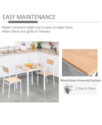 3-Piece Wooden Dining Table Set with 1 Table and 2 Chairs