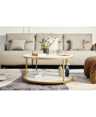 round coffee table with storage, modern design