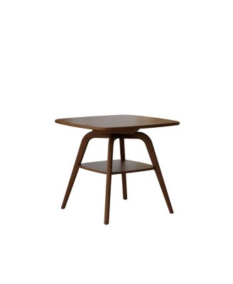 Modern Wooden Dining Table with Storage Shelf, Walnut Finish