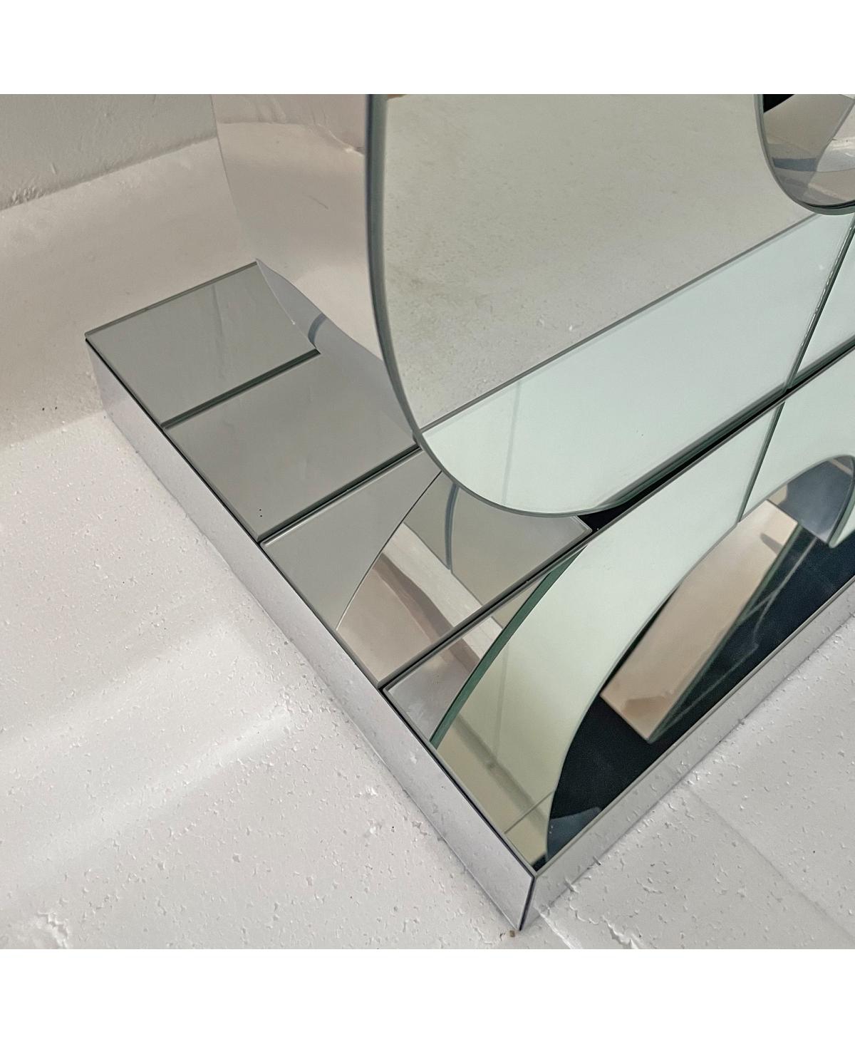 Streamdale Furniture Modern mirror side table with double C-shaped base