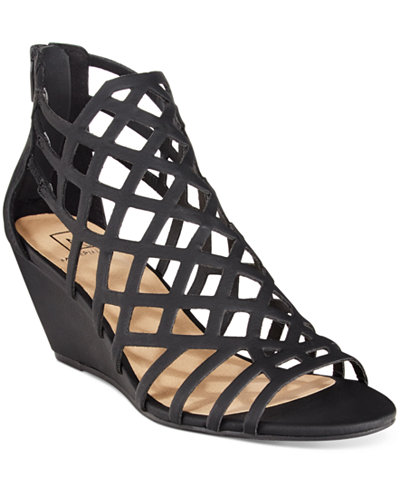Material Girl Henie Caged Demi Wedge Sandals, Only at Macy's