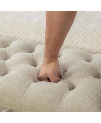 65.75" Wide Modern Upholstered Storage Bench with Double Lids & Rolled Armrest