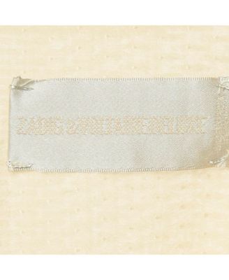 Women's Deluxe Cream Patterned Silk Tack Dob Blouse