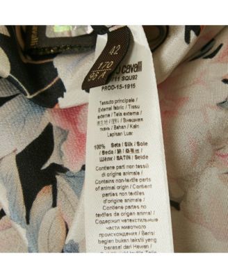 Women's Black Floral Print Silk Blouse