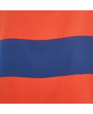 Women's Blue /orange Striped Silk Full Sleeve Top