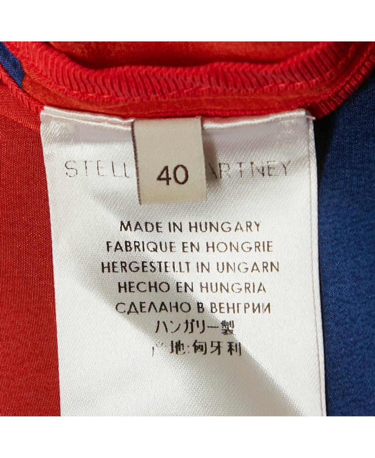 Pre-Owned Stella Mccartney Women's Blue /orange Striped Silk Full Sleeve Top