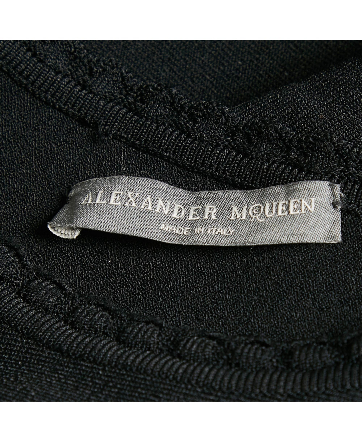 Pre-Owned Alexander Mcqueen Women's Black Stretch Knit Flared Top