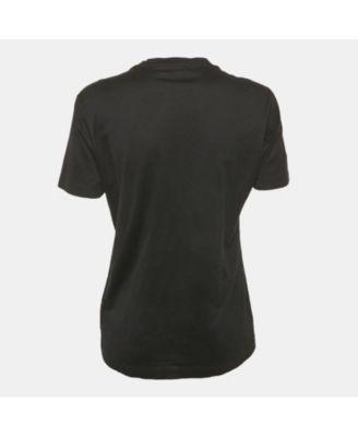 Women's Black Medusa Embroidered Jersey T-Shirt