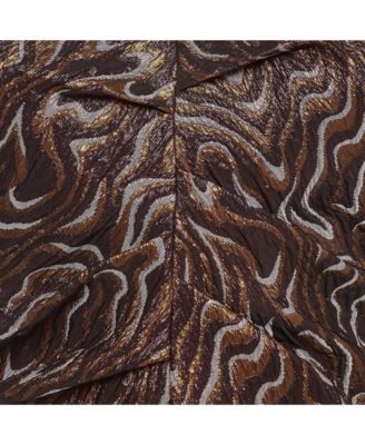 Women's Metallic Patterned Lurex Ruched Top