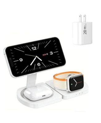 3-in-1 Wireless Charger for Apple iPhone with Charging Port - Portable Foldable Charger for iWatch iPhone and Earphones