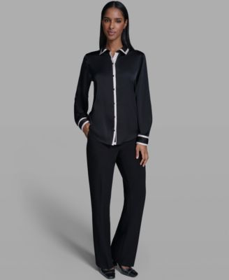 Women's Collared Long-Sleeve Top