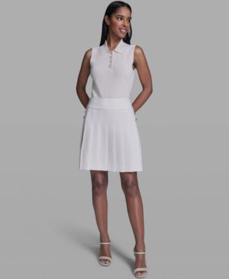 Women's Woven Knee Length Pleated Skirt