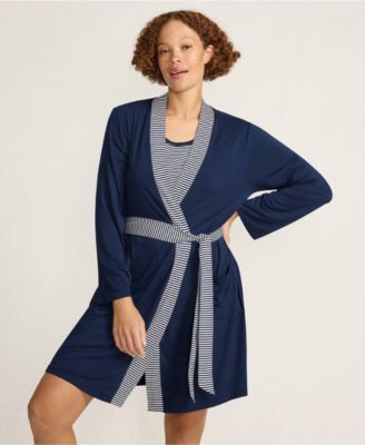 Women's Cooling 3 Piece Pajama Set - Robe Tank and Shorts