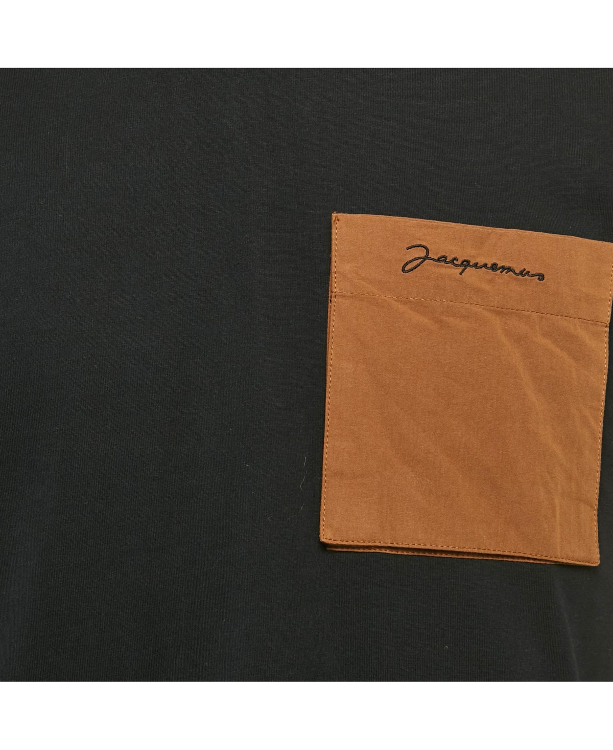 Pre-Owned Jacquemus Men's Black Jersey Pocket Detail T-Shirt