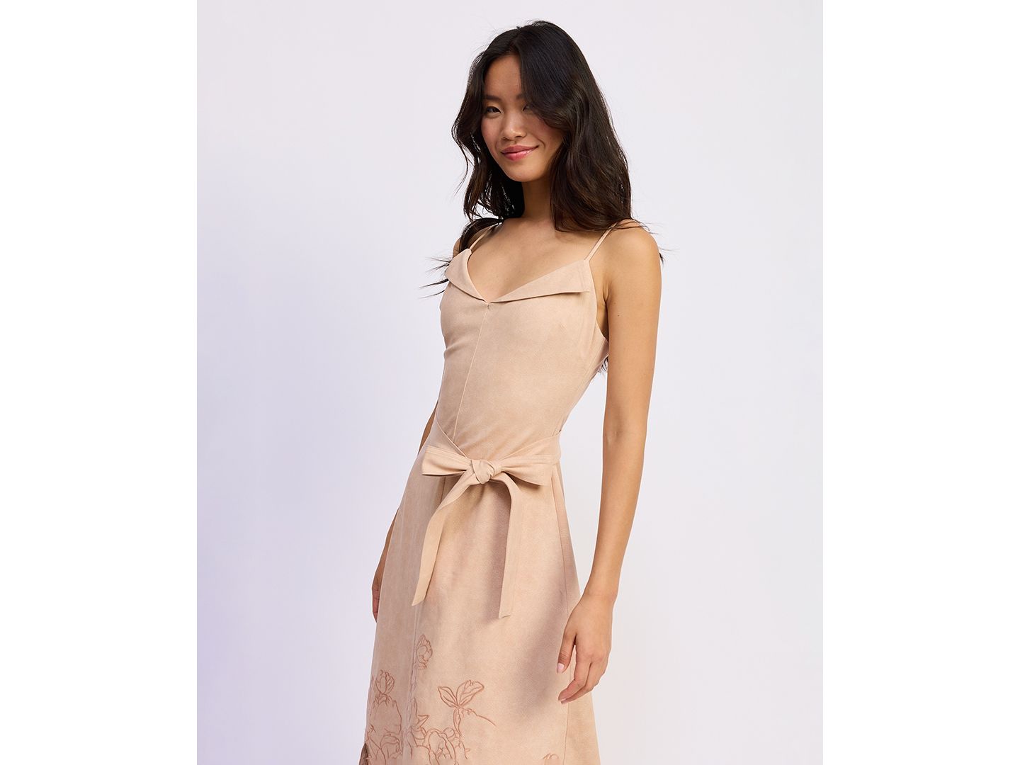 Женское платье En Saison Donna V-Neck Midi, цвет: Пудровый — фото 4