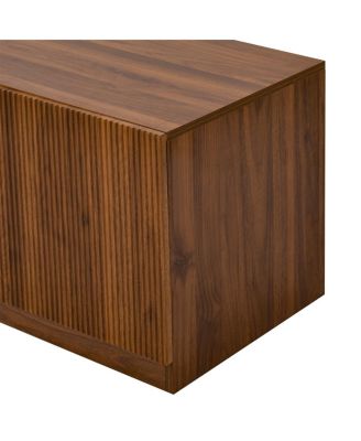 78" TV Stand for TVs Up to 85" with Rattan Doors & Adjustable Shelf