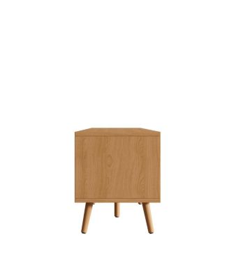 70" Modern TV Stand with Rattan Doors & Storage