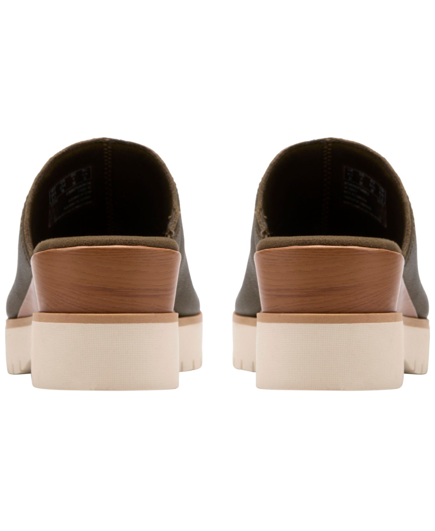 Женские сандалии Clarks Diaz Slide Open Toe Wedge, цвет: Тёмный оливковый кожаный — фото 8