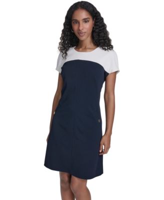 Women's Cap-Sleeve Shift Dress