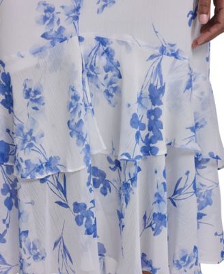 Women's Flutter-Sleeve V-Neck Midi Dress