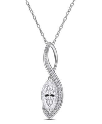 Moissanite (3-1/6 ct. t.w.) Pendant Necklace in Sterling Silver
