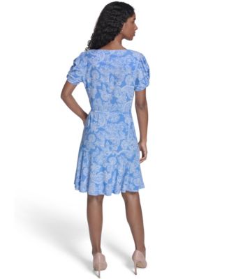 Women's Puff-Sleeve Shift Dress