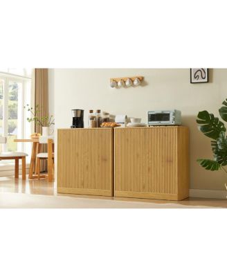  31.5" Modern Wavy Sideboard Cabinet with Curved Design, 2 Doors.