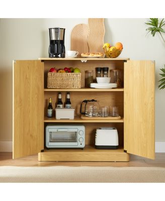  31.5" Modern Wavy Sideboard Cabinet with Curved Design, 2 Doors.