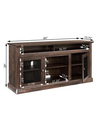 Modern Farmhouse TV Stand for up to 65" TVs, Brown 60"W