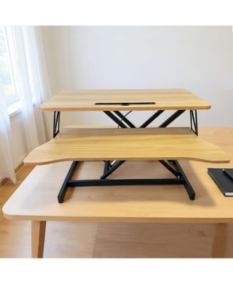 32" Height Adjustable Sit-Stand Desk Converter for Dual Monitors & Laptop