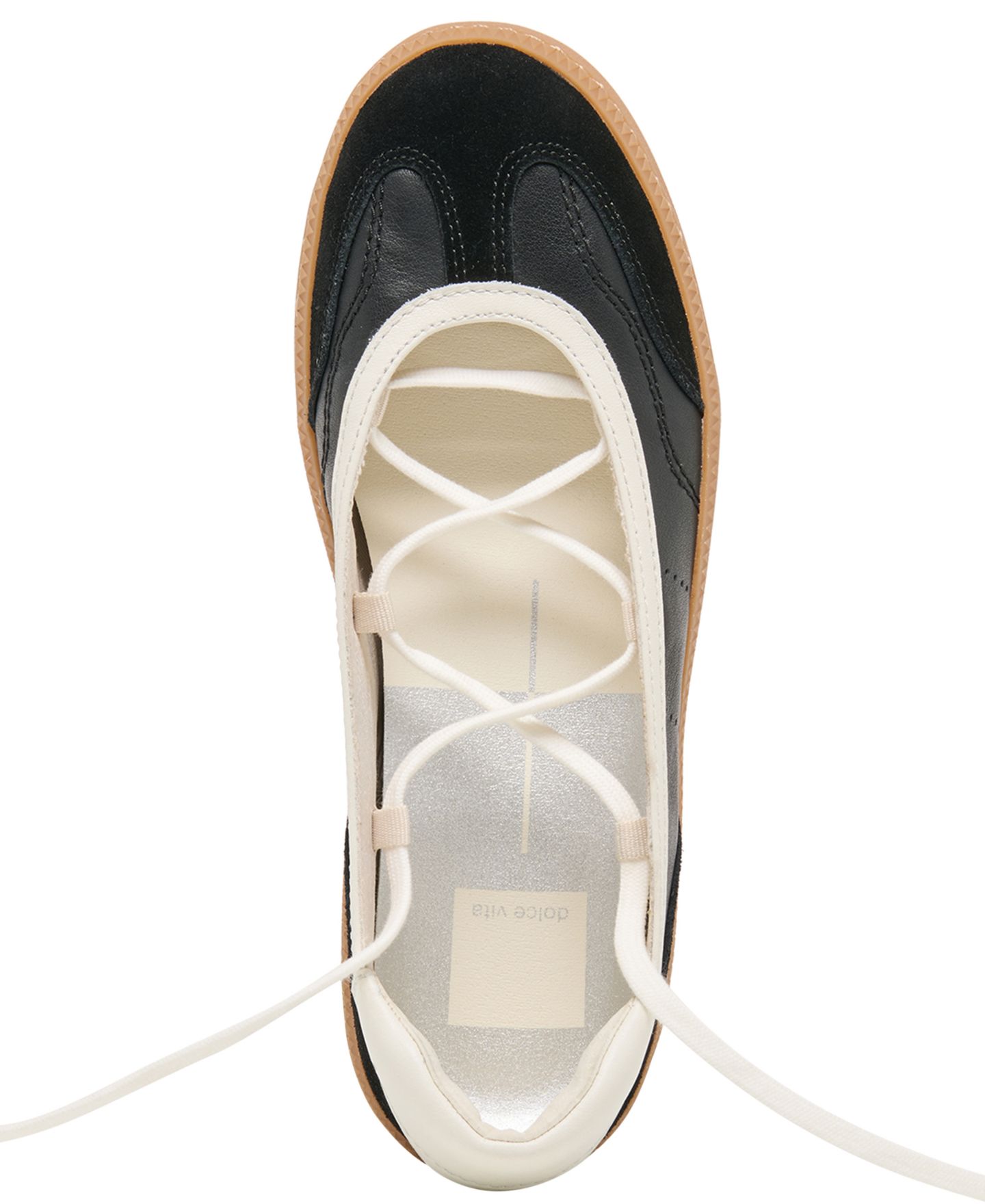 Женские кроссовки Dolce Vita Nyomie Lace-Up Ankle-Wrap, цвет: Чёрный кожаный — фото 4