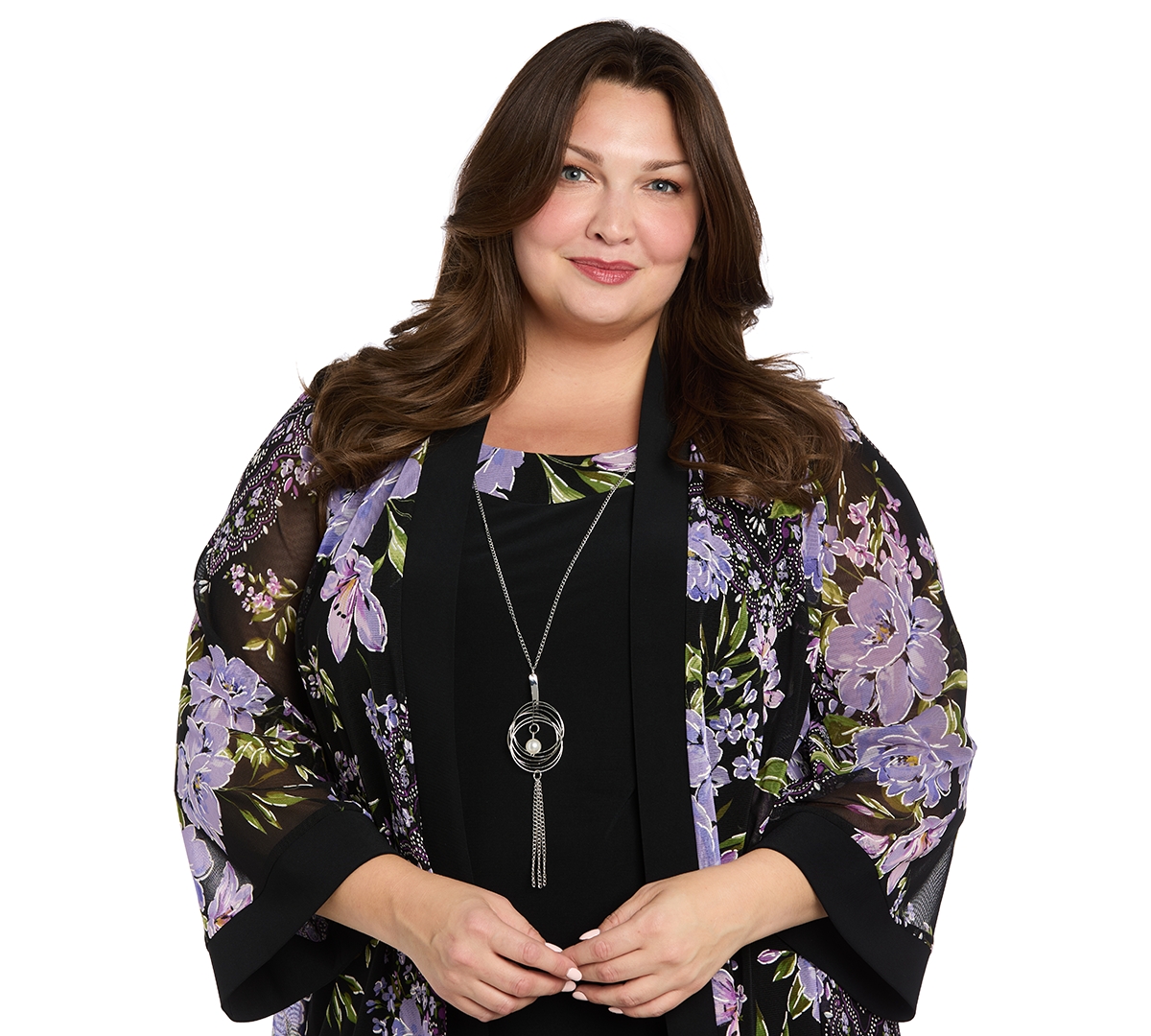 R & M Richards Petite Necklace Sheath Chiffon-Jacket Dress