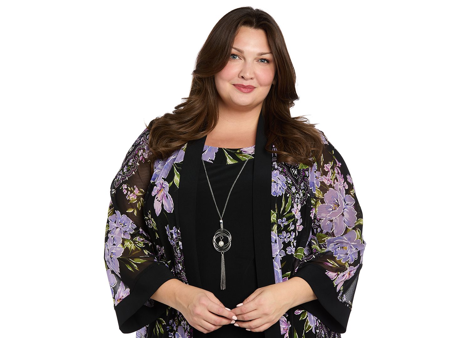 Petite Necklace Sheath Chiffon-Jacket Dress
