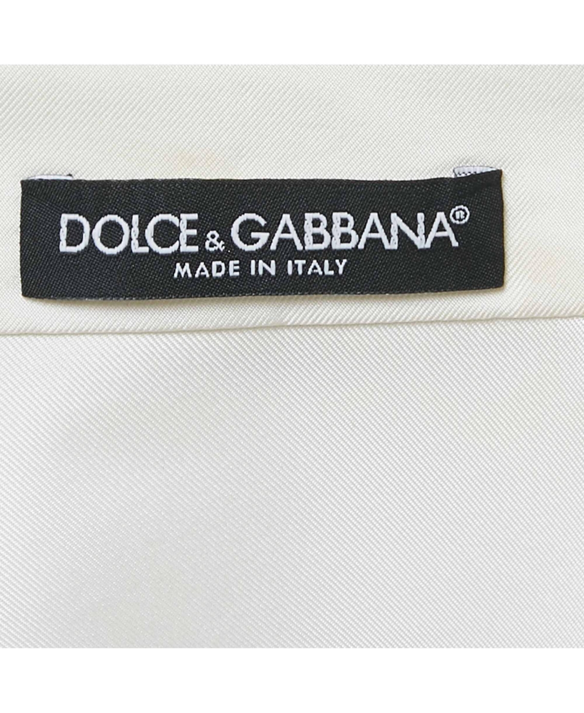 Pre-Owned Dolce & Gabbana Women's Ivory Striped Silk Short Sleeve Shirt