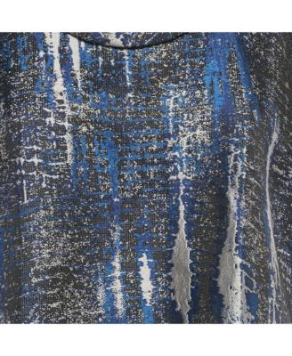 Women's Blue Jacquard Blouse