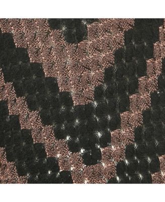 Women's Black & Brown Patterned Knit Midi Dress