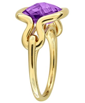 Amethyst (4-1/2 ct. t.w.) Solitaire Ring in 18k Gold Flash Plated Sterling Silver