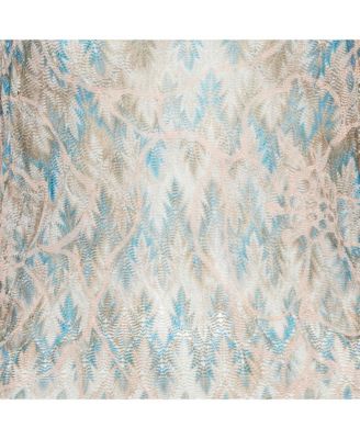 Women's Multicolor Patterned Knit Ruched Midi Dress