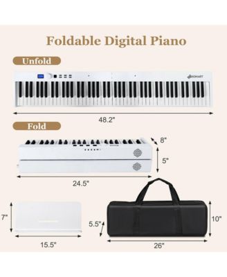 88-Key Folding Electric Piano Keyboard Semi Weighted Full Size MIDI Toy