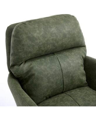 Streamdale Office chair, Black PU leather, adjustable height, green