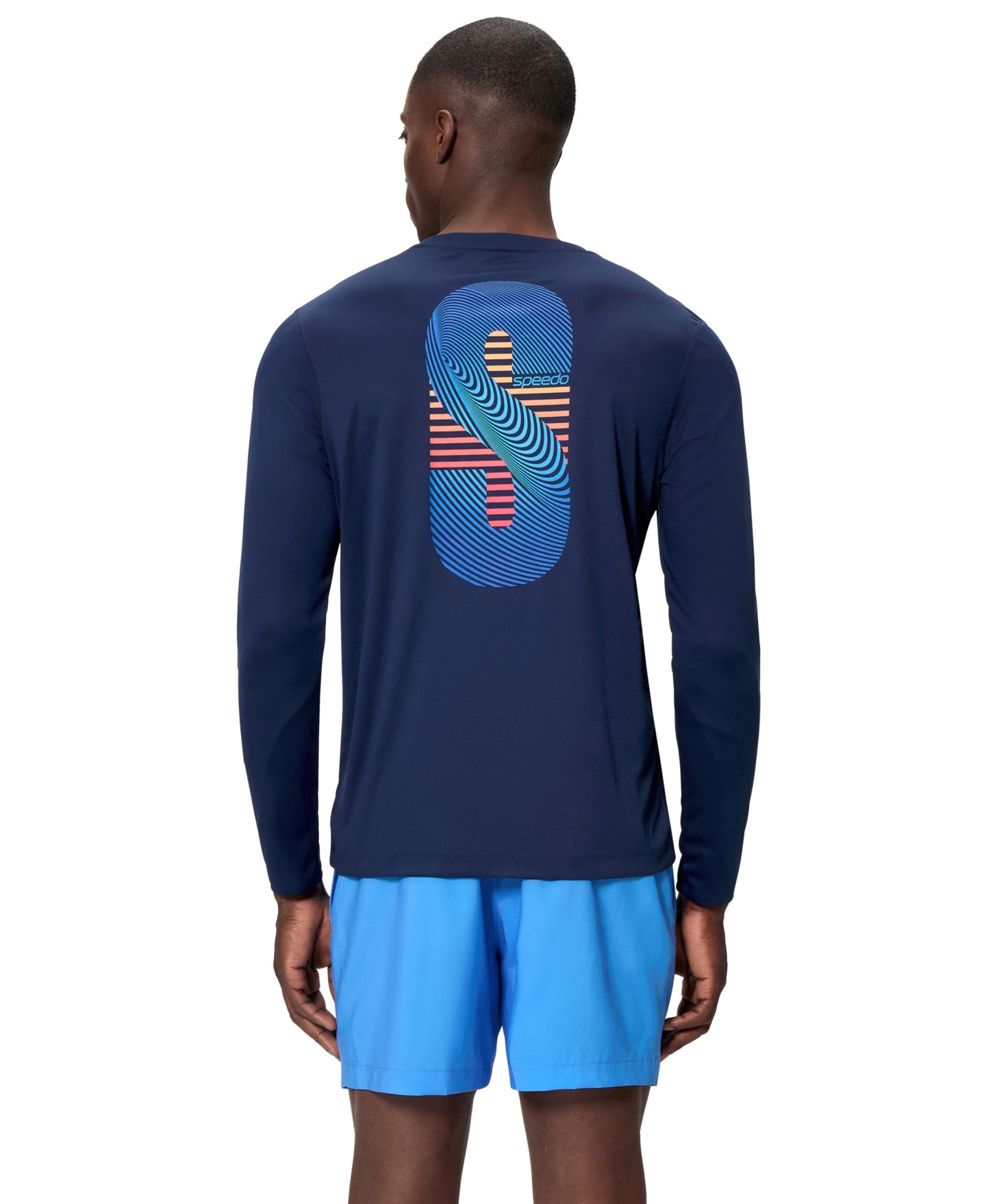 Мужская футболка Speedo Long-Sleeve Graphic Swim T-Shirt, цвет: Красный — фото 5