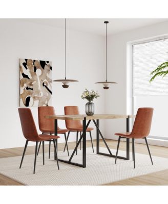 Streamdale 55" Modern Rustic Industrial Dining Table for 4-6, Engineered Wood & Metal Legs