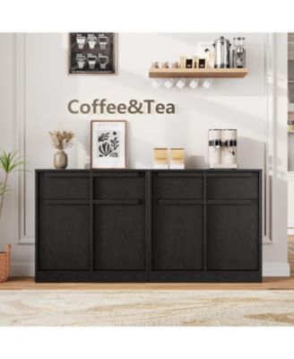 31.5" Sideboard Buffet Cabinet with 2 Drawers, Modern Coffee Bar Storage Cabinet