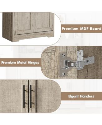 70" Tall Kitchen Pantry Cabinet with Doors and Adjustable Shelves, Freestanding Storage Cabinet, Grey