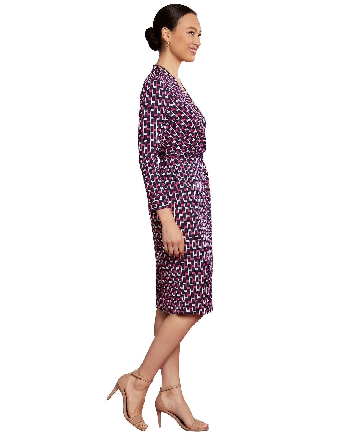 London Times Petite Faux Wrap Midi Dress view 2 — MAYCSS fashion products
