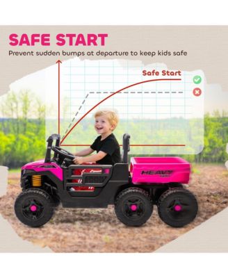 24V 4WD Kids Ride On Car with 6 Wheels and Dump Bed,