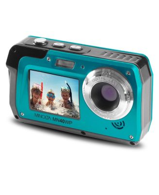 MN40WP 48MP QHD Dual LCD Screen Waterproof Camera, Blue with accessory kit
