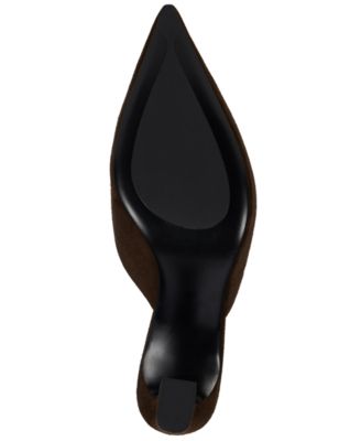 Unamused Block-Heel Pointed-Toe Mules