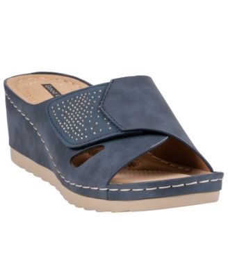 Women's Savina Embellished Round Toe Wedge Sandals